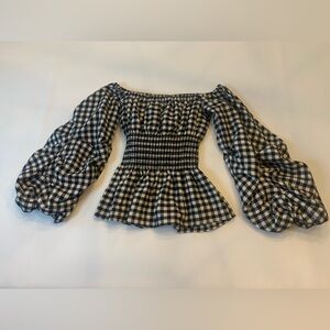 My Girls By Material Girls blouson boutique top, balloon sleeves, small (bin i)